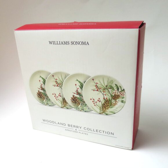 Williams Sonoma Set of 4 Woodland Berry 6.5" Appetizer Plates - Picture 3 of 9
